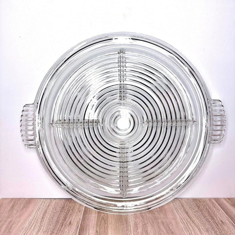 Vintage‎ Clear Glass Serving Tray 14
